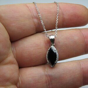 Sterling Silver Diamond & Gemstone Earring Pendant Chain Set